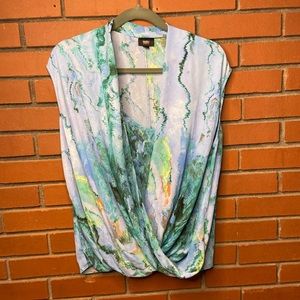 Watercolor wrap blouse